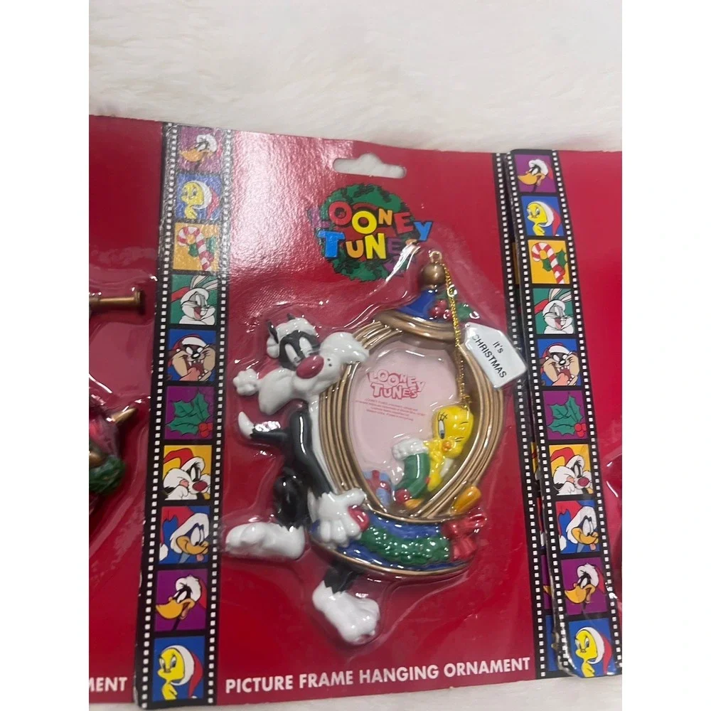 Vintage 1997 Looney Tunes Picture Frame Hanging Ornament Sylvester & Tweety Bird